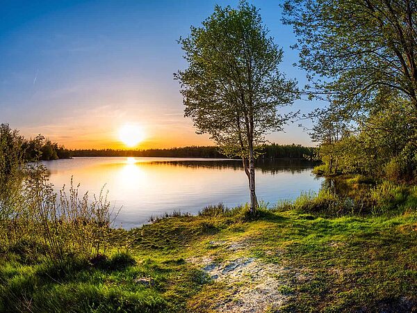 Blick auf Seenlandschaft